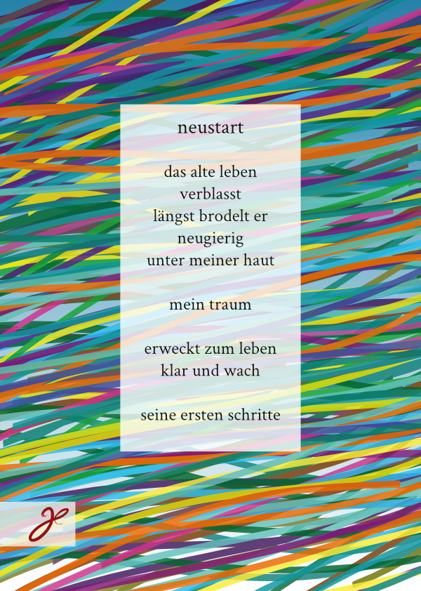 Karte mit Gedicht Neustart